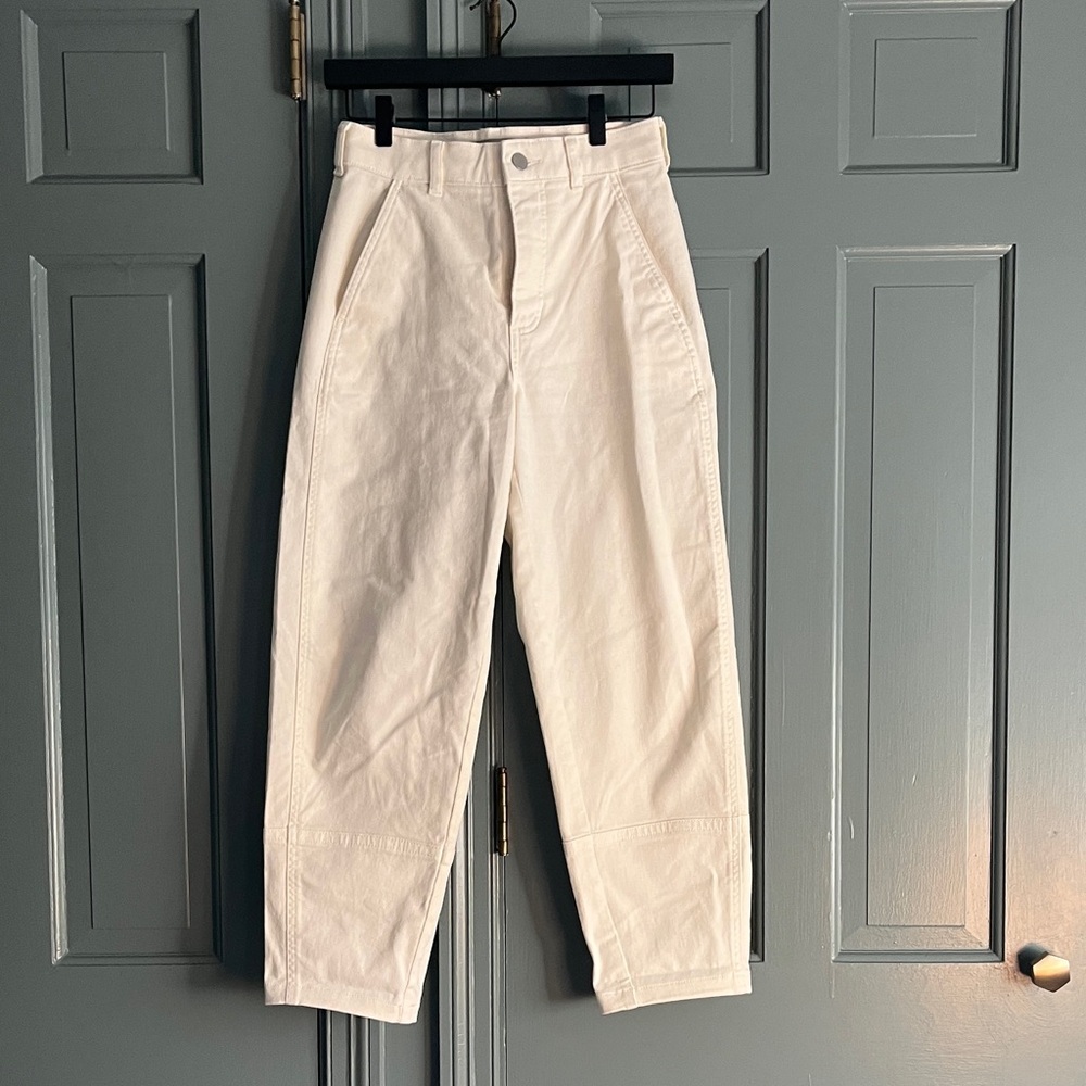 Everlane Utility Barrel Pants - Off White, Size 0 NWOT